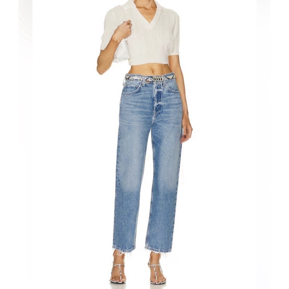 AGOLDE 90s Jeans Sz 27 Light Blue Wash High Rise Straight Button Fly Denim A069D